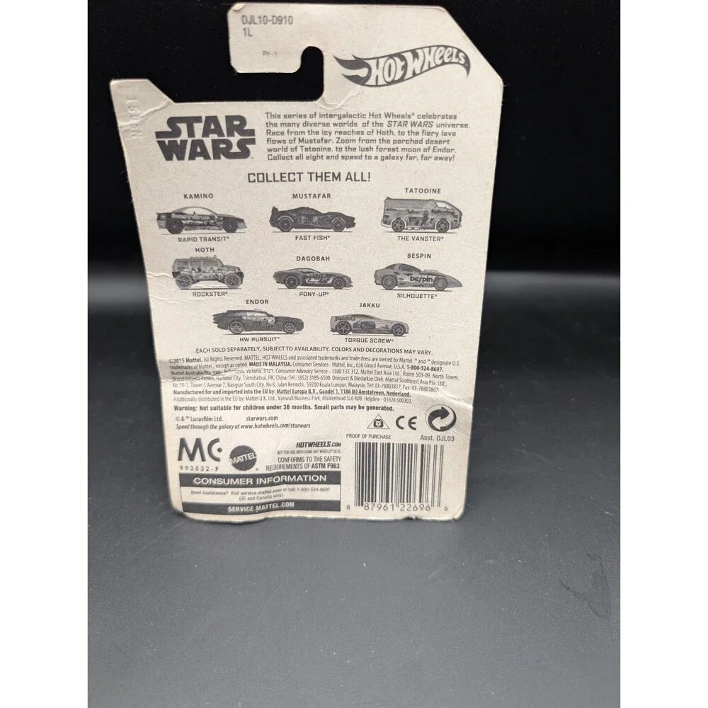 Hot Wheels Star Wars Endor 7/8 HW Pursuit 2015 New Sealed Card Wear